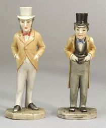 Two Royal Worcester Porcelain Political Menu Holders